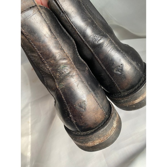 FRYE Tyler Flex Chelsea Leather Black Ankle Boots Vibram 7.5 Western Heritage - Picture 7 of 10